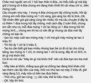 Nhóm bạn thân 10 năm 'tan đàn xẻ nghé' chỉ vì: Mình mừng cưới bạn 1 chỉ, bạn đi lại 3,5 triệu đồng