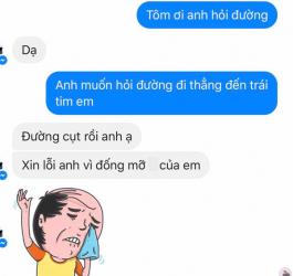 Trào lưu nhắn tin hot nhất Facebook hôm nay: "Cho em hỏi đường nào đến trái tim anh?"