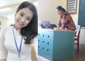 Cô giáo 9x bất ngờ nổi tiếng sau bức ảnh chụp lén của học sinh