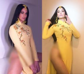 Ngô Thanh Vân kêu gọi cư dân mạng đánh sập page nữ ca sĩ Mỹ mặc áo dài không quần phản cảm