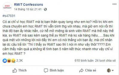 Học RMIT nhưng bị cà khịa kém sang vì không xài đồ hiệu, nam sinh lên mạng than thở sắp mất bạn thân