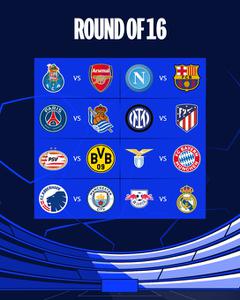 Kết quả bốc thăm vòng 1/8 UEFA Champions League 2023-24